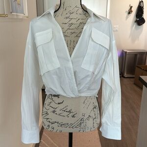 A.L.C. Corbin Cotton Top white blouse size 10 NWT